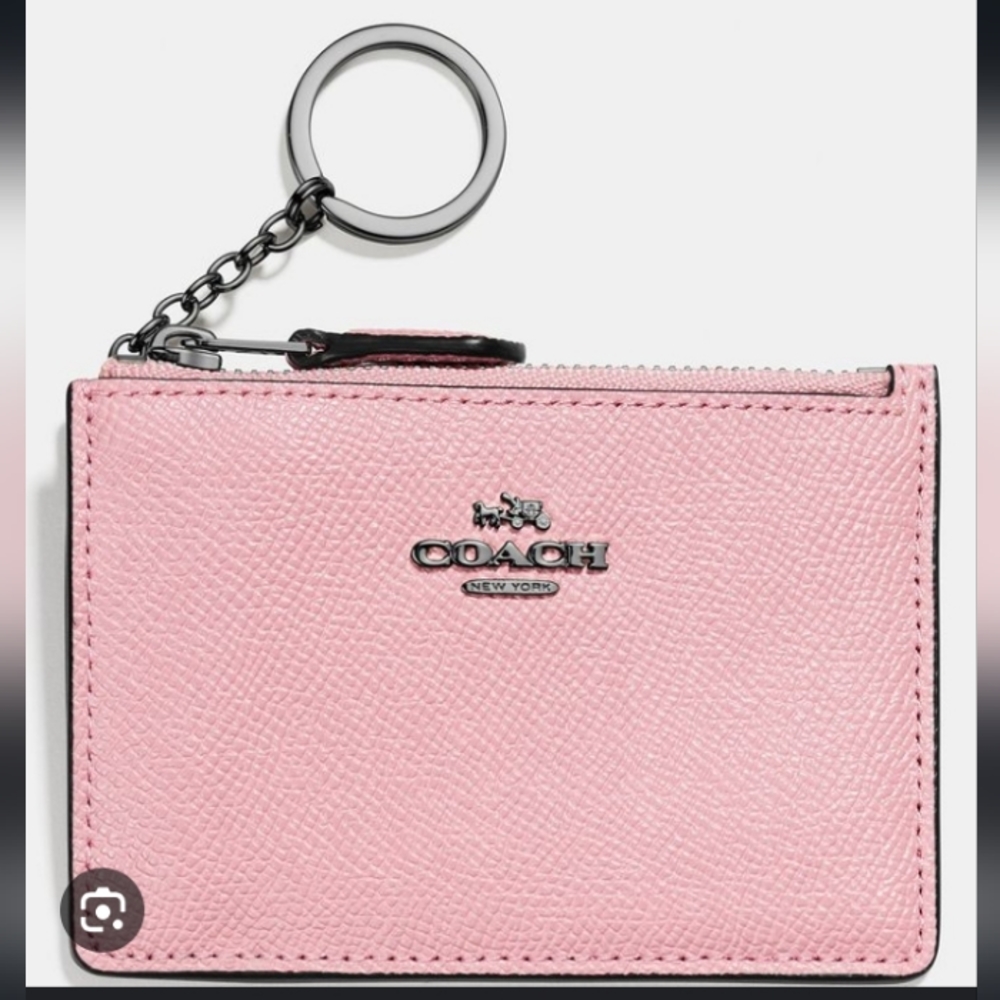 NWT Coach pink leather Mini ID Wallet